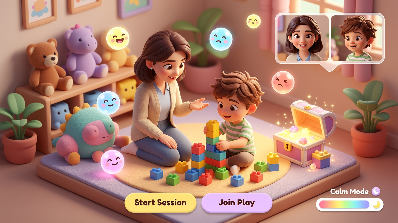 Live Virtual Therapeutic Playroom Interface